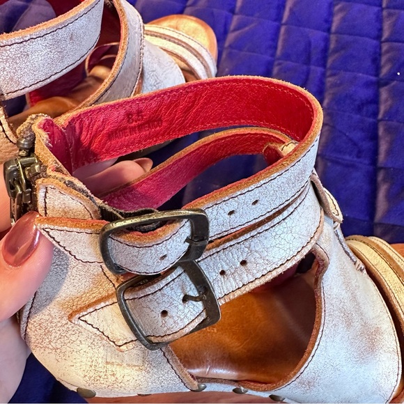 BedStu Princess Studded Leather Platform Wedge in White 🤍 - Picture 7 of 10